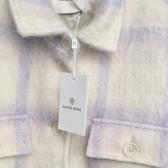 NWT Anine Bing Phoebe Jacket in Lavender and Cream Size L - Picture 9 of 14